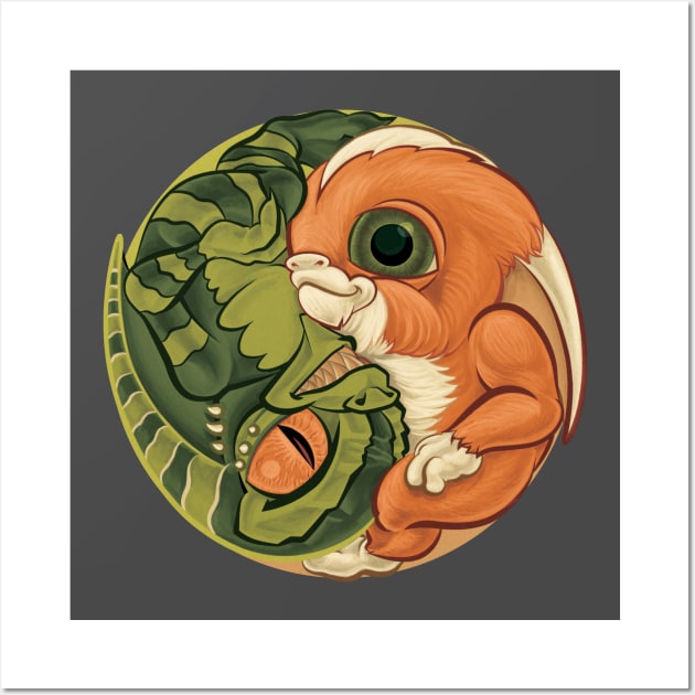 Gremlin Mogwai yin yang Wall Art by majanation